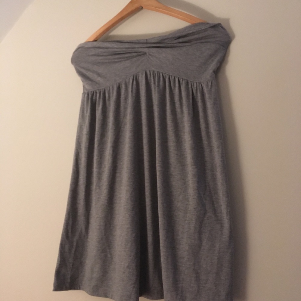 Women’s gray strapless coverup/dress.